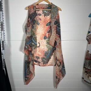 ACCENTS By Lavello Colorful Convertible Vest Chiffon One Size